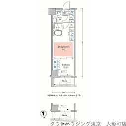 アーバネックス日本橋馬喰町 1DKの間取図画像