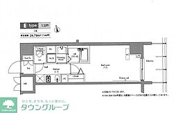 プラウドフラット隅田リバーサイド 1Kの間取図画像