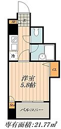 PRIMEURBAN日本橋茅場町 1Kの間取図画像