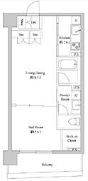 ドゥーエ日本橋浜町 1LDKの間取図画像