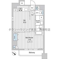 アレージュマン日本橋人形町 1LDKの間取図画像