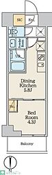 CREATIF本所吾妻橋 1DKの間取図画像