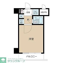 秀和日本橋箱崎レジデンス 1Kの間取図画像