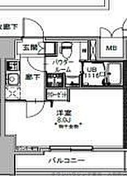 S-RESIDENCE八丁堀una 1Kの間取図画像