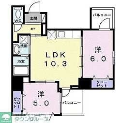 ザ・グラン キース 2LDKの間取図画像