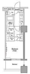 ザ・パークハビオ木場 1Kの間取図画像