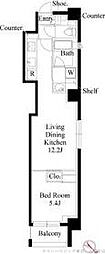 ASTILE日本橋浜町 1LDKの間取図画像