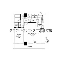 リエトコートアルクスタワー 1LDKの間取図画像