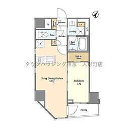 GEOENT日本橋小伝馬町 1LDKの間取図画像