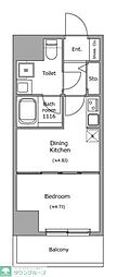 BRICKRESIDENCE築地明石町 1DKの間取図画像