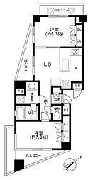 KDXレジデンス日本橋箱崎 2LDKの間取図画像