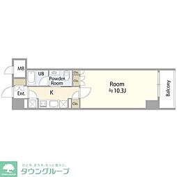 フィース水天宮前 1Kの間取図画像