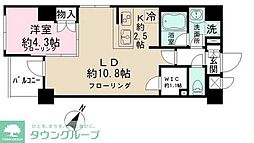 日本橋ROOTS 1LDKの間取図画像