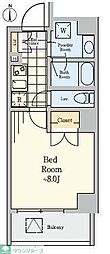 CRESTCOURT菊川 1Kの間取図画像