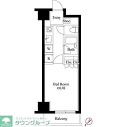 グランスイート銀座レスティモナーク 1Kの間取図画像