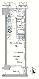 パークアクシス日本橋兜町 1DKの間取図画像