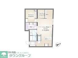 サクラスプリング月島リバーサイド 2SLDKの間取図画像