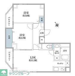 Dreamia上野御徒町 2LDKの間取図画像