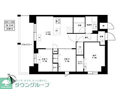 東京マンション 2SLDKの間取図画像