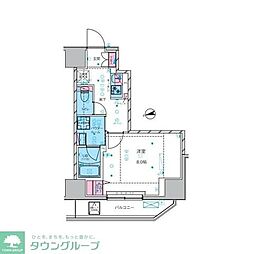 ジェノヴィア上野3スカイガーデン 1Kの間取図画像