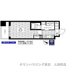 ステージグランデ日本橋人形町 1Kの間取図画像