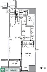 ザ・パークハビオ蔵前 1LDKの間取図画像