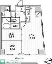 リテラス南千住サウス 2LDKの間取図画像