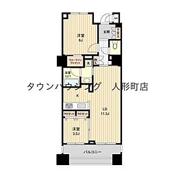 HF銀座レジデンスEAST 2LDKの間取図画像