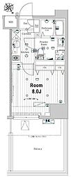 メイクスデザイン門前仲町ガーデン 1Kの間取図画像