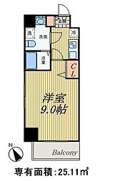 シャッツクヴェレ浅草橋 1Kの間取図画像