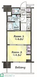 ガーラ・ヴィスタ大島 2Kの間取図画像