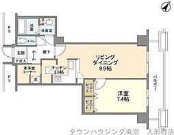 トルナーレ日本橋浜町トルナーレタワー 1LDKの間取図画像