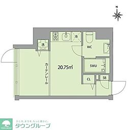 グランアセット秋葉原 ワンルームの間取図画像