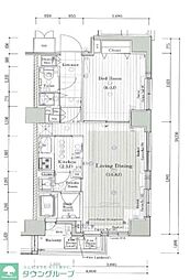 レックス勝どきプレミアレジデンス 1LDKの間取図画像