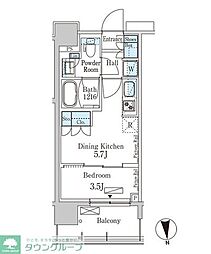 PARKAXIS上野EAST 1Kの間取図画像