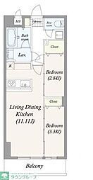 アルファコート亀戸2 2LDKの間取図画像