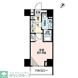 プレール・ドゥーク押上4 1Kの間取図画像