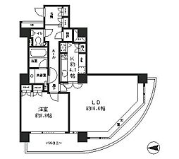 リバーポイントタワー 1LDKの間取図画像