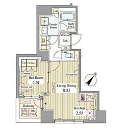 セレサ日本橋堀留町 1LDKの間取図画像