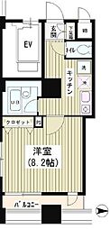 アクアコート 1Kの間取図画像