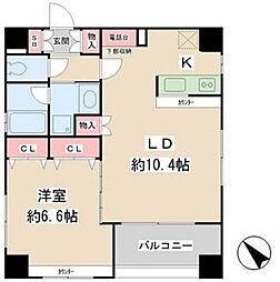 プレール・ドゥーク水天宮2 1LDKの間取図画像