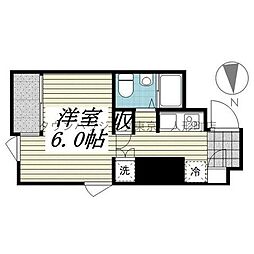 リバーサイド八丁堀 ワンルームの間取図画像