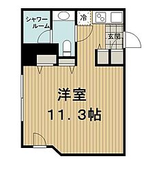 カスタリア水天宮2 1Kの間取図画像