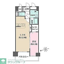 パークフラッツ日本橋馬喰町 1LDKの間取図画像