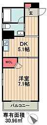 KDXレジデンス森下千歳 1Kの間取図画像