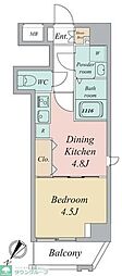 グランカーサ曳舟 1DKの間取図画像