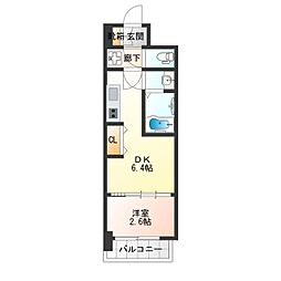 セレニテ夕陽丘エクラ 12階1DKの間取り
