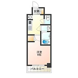 グランパシフィック長橋 1Kの間取図画像