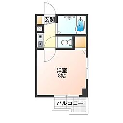 リブタイム 1Kの間取図画像