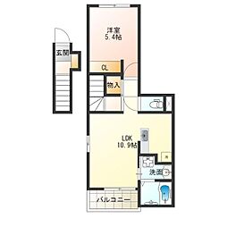 グレースコート 1LDKの間取図画像